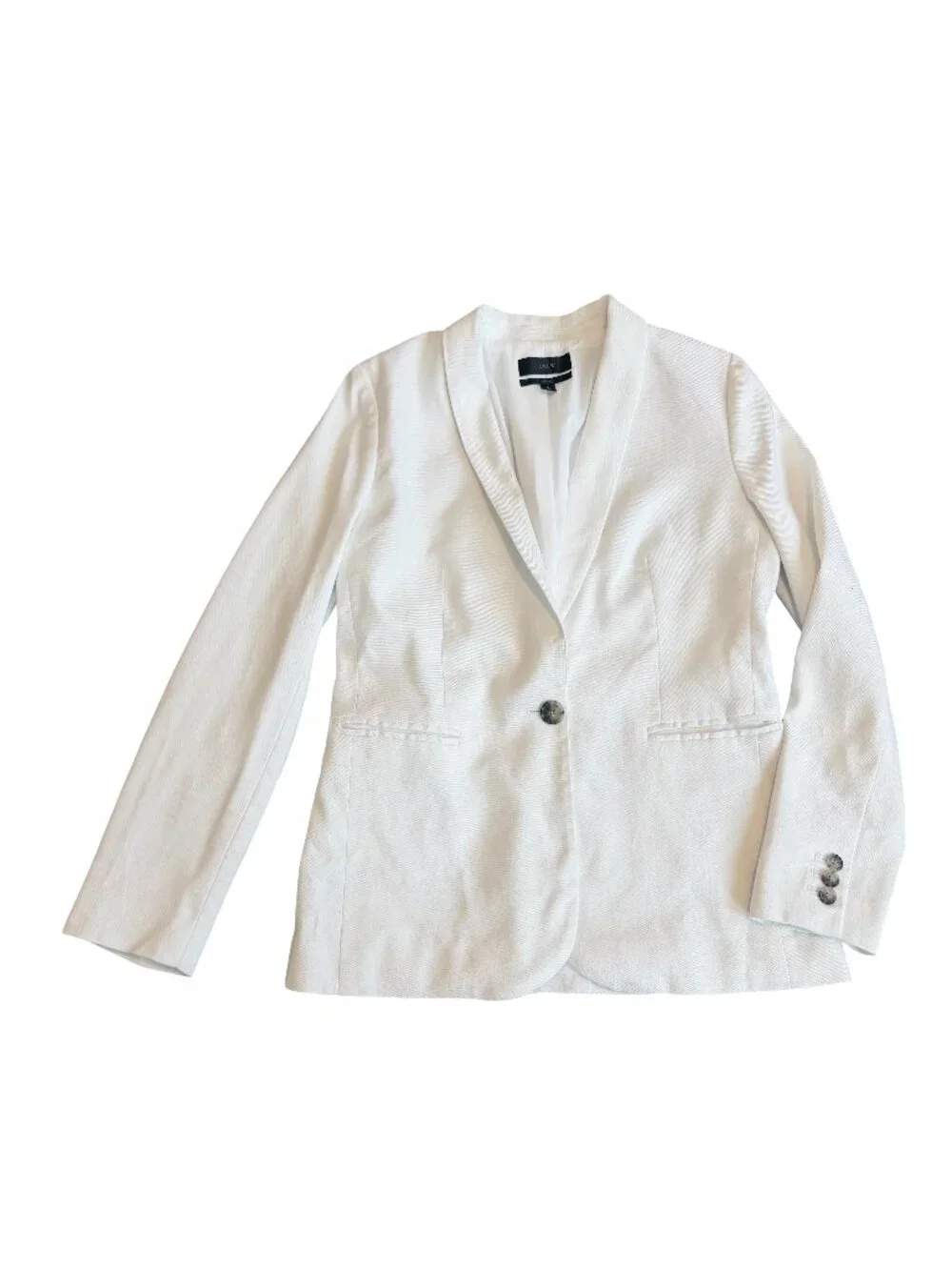 J. Crew Shawl Collar Linen Blend Single Button Tailored Blazer Size 6 Women's